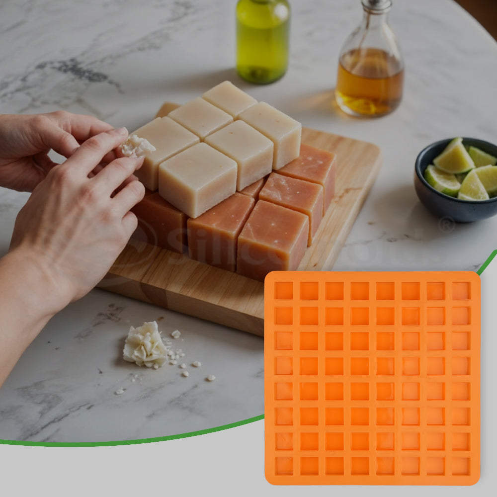 SILICOMOLDS -08gms - Square Shape - Silicone Soap Mold - URP045SM